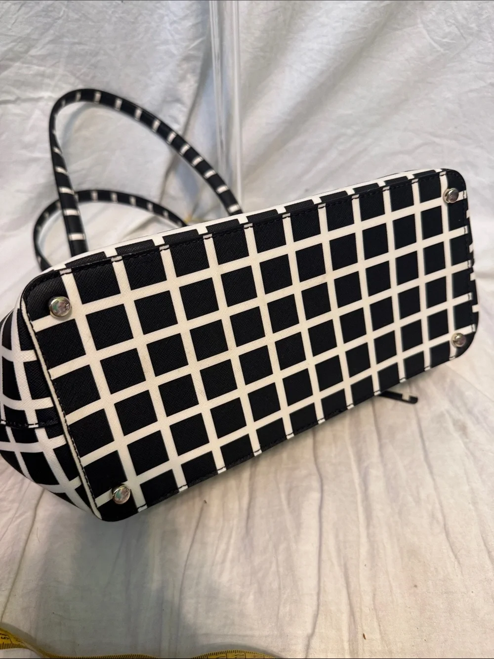 kate spade Black & White Grid Tote with Matching Wallet